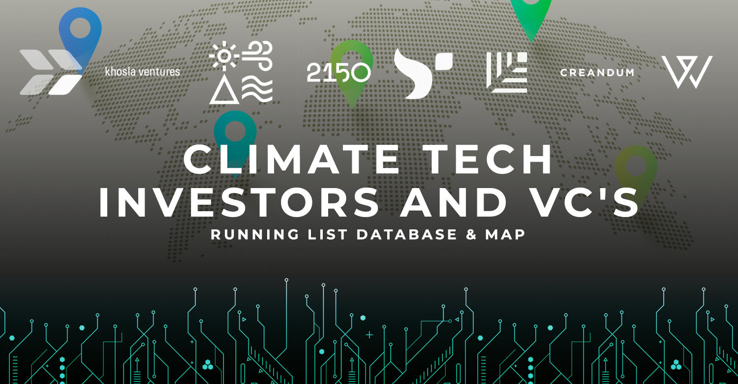Climate tech VC running list map