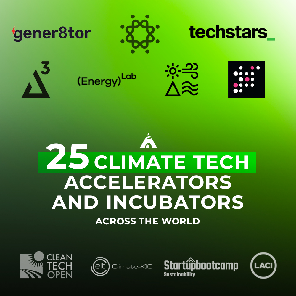 how to get started in climate tech: accelerate - 25 accelerators and incubators around the world
